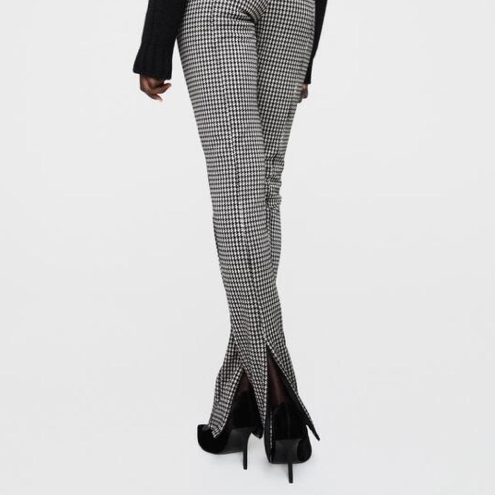 NWT Zara Houndstooth High-Waisted Leggings